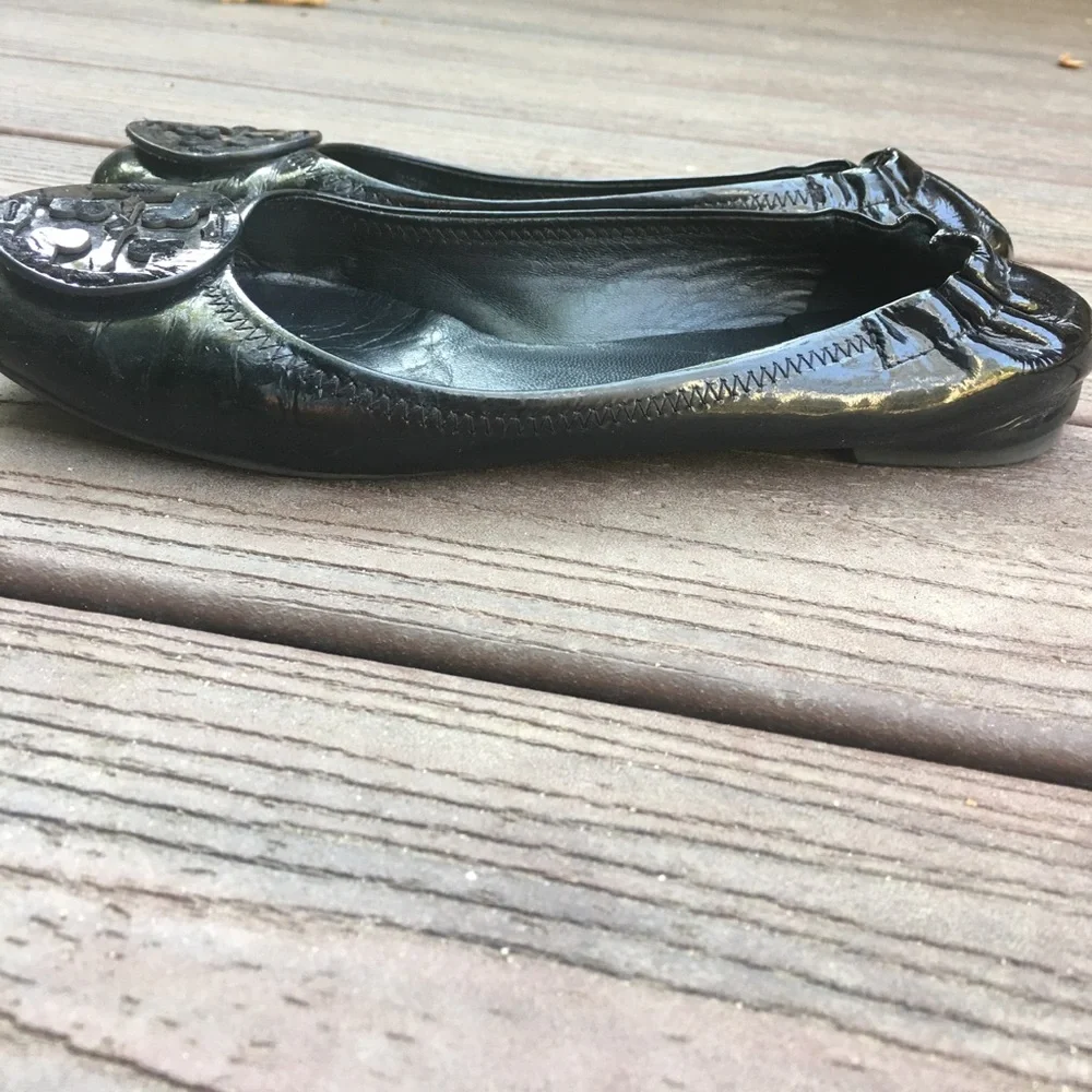 Tory Burch Black Patent Leather Reva Ballet Flats